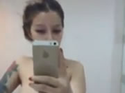 Tattooed Girl Toilet Selfie