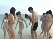 Japanese Gangbang At The Beach