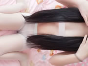 귀여운 아시아 소녀 면도 보지 자위